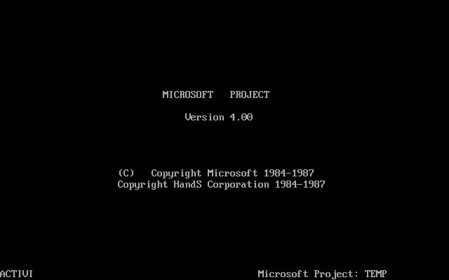 Microsoft Project 4 DOS - Splash